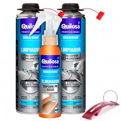 Foam Cleaner fresh PU 2 cans 500ml dry PU foam remover 100ml Quilosa