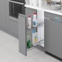 Removable bottle rack Suprastar with soft closing module 200 chromed steel Emuca