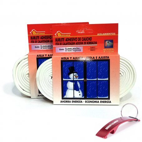 Pack of rubber weatherstripping type P white 2x6m Burcasa