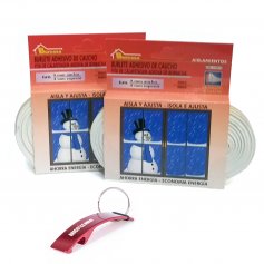 Pack of rubber weatherstripping type E white 2x6m Burcasa