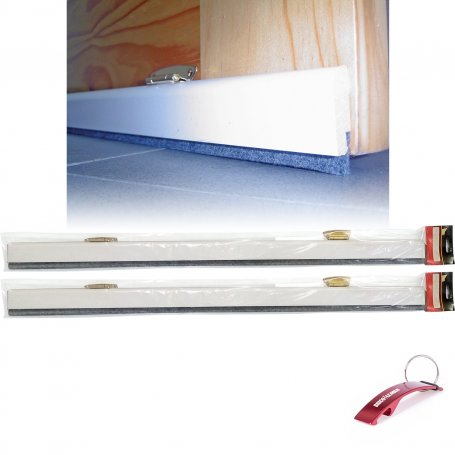 Tilting wooden weatherstripping pack 2x81,5cm white Burcasa