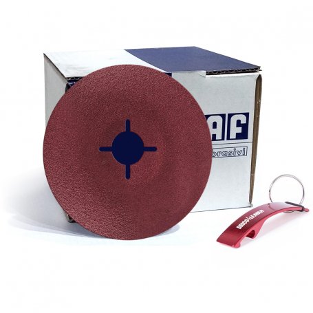 Box with 100 corundum fiber discs 125x22mm Taf DA81T B 50 grit