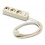 Pack of 4 multiple bases with 3 sockets with TT Lateral switch 16A 250V ~ 1,5m cable Famatel