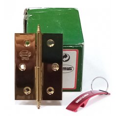 Box of 20 hinges model 1006 70x50mm polished brass left Amig