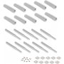 Lot of 10 Push Lite door closers to screw with regulation 80mm magnetic gray plastic Emuca