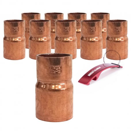 Bag of 10 pieces of tube reduction from 22 to 18mm copper Vemasa