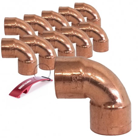 Bag of 10 elbows to weld female-female 87º 15mm copper Vemasa