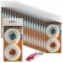Box of 20 white velcro type easy fastening adhesive tapes 20mmx1m / und Miarco