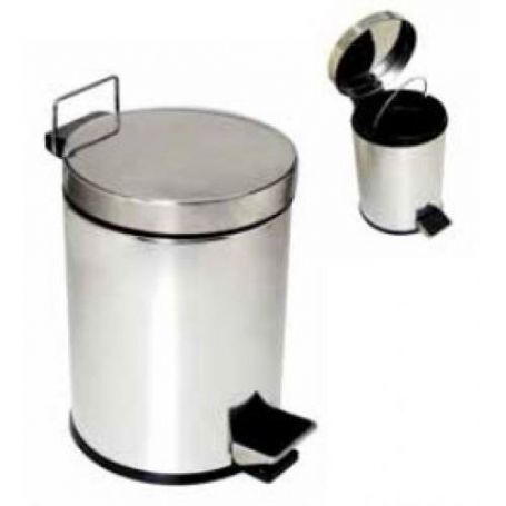 Bathroom wastebasket 5 liters pedal steel with AFJ