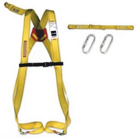 Fall protection harness dorsal + tie + 2 carabiners