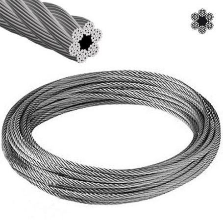 Ø6mm galvanized steel wire 6x19 + 1 roll 15m Cursol
