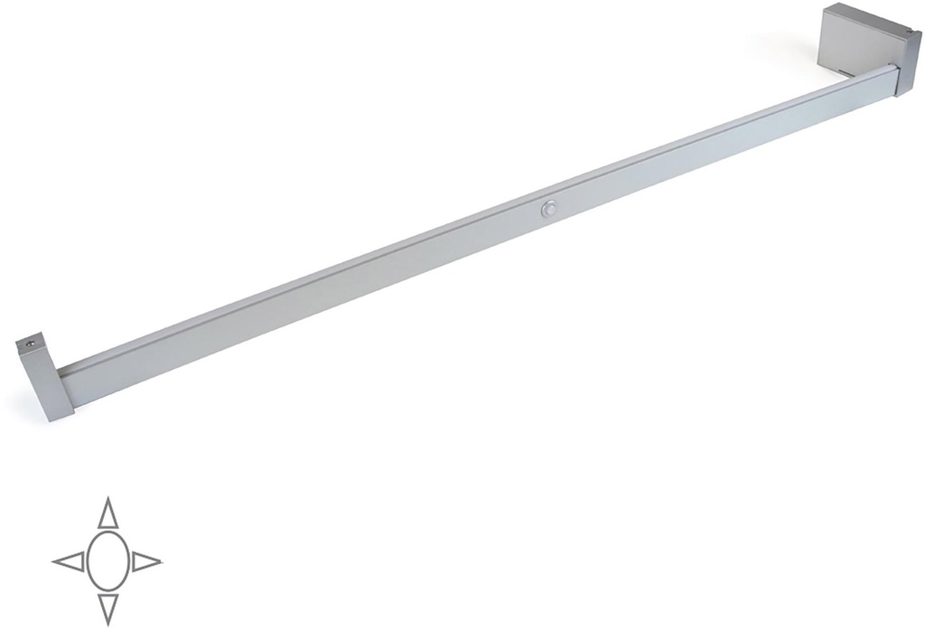 1008-1158mm verstelbare bar kast met LED Light White mat geanodiseerd blank aluminium Emuca