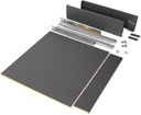 Kit Schublade Vertex Küche oder Bad 500mm 93mm bis 600mm Höhe Stahl anthrazit Modul Emuca