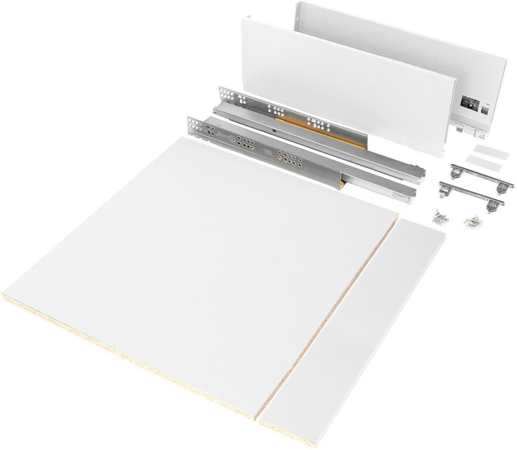 Kit Vertex drawer kitchen or bathroom panels with 500mm depth 178mm height 600mm white steel module Emuca