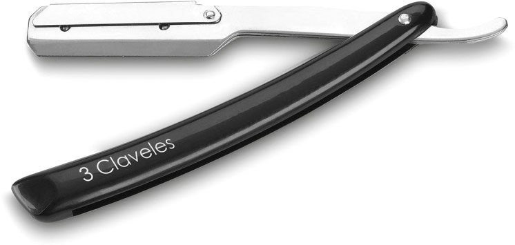 Barber mes 20cm zwart met sluiting veiligheid 3 Claveles