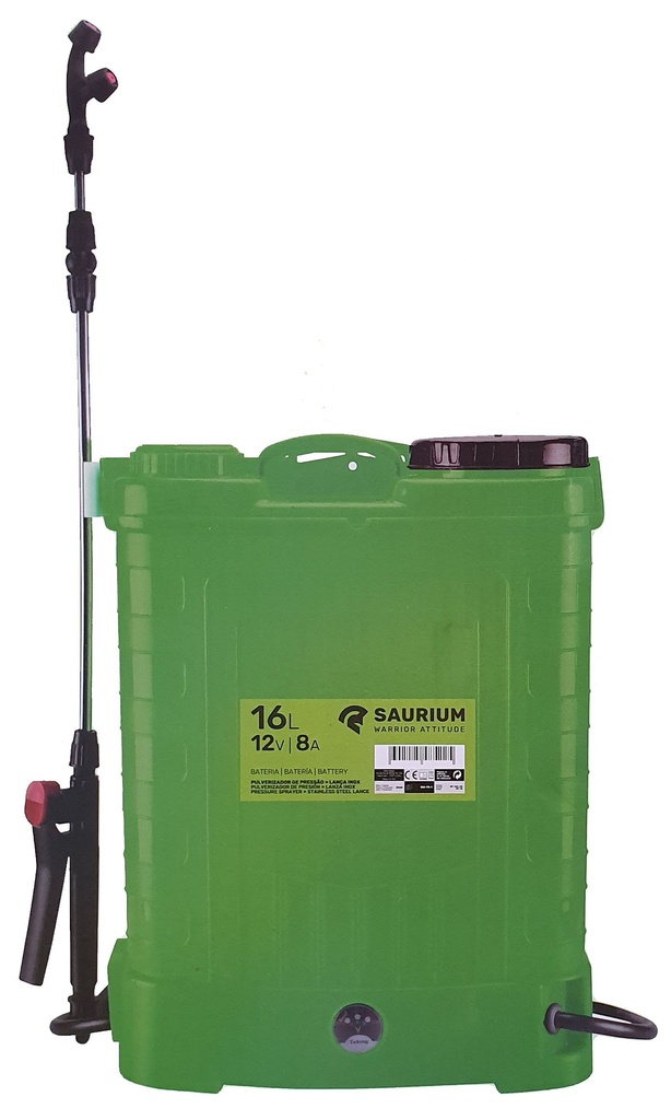 Spuitdruk 16L 12V accu 8A Saurium