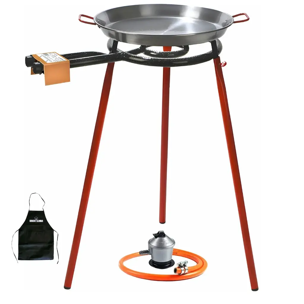 Kit paellero 35cm Garcima + paellera 40cm + paellero + regulator and hose legs Kabra