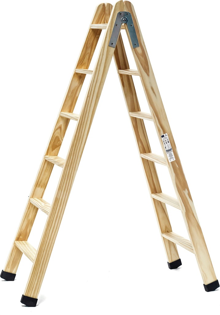 Scala in legno professionale pittore di forbice 6 + 6 passi Plabell