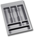 Cubertero per cucina cassetto 400 millimetri modulo universale plastica grigio Emuca