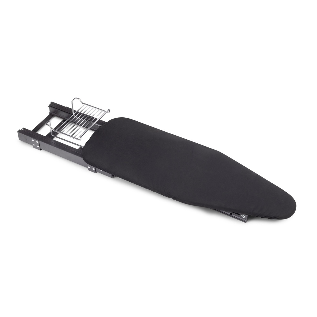 Tabla de planchar plegable y extraíble para mueble. Modelo: Iron Alu, Aluminio, Gris antracita - Emuca