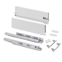 Cajón exterior Vertex con regulación 3D de altura 178mm, 40kg, profundidad 400mm, Acero, Pintado blanco - Emuca
