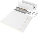 Kit Vertex drawer kitchen or bathroom panels with 500mm depth 178mm height 600mm white steel module Emuca