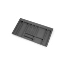 Cubertero Optima para cajón Universal, módulo 900mm, Plástico, Gris antracita - Emuca