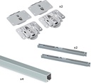 Flow System 2 wooden sliding doors and anodized aluminum steel supported Emuca