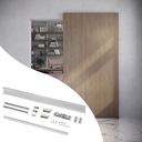 Kit de herrajes para una puerta corredera colgada de madera Wall con cierre suave, Acero y Aluminio y Plástico - Emuca