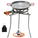 Kit paellero 50cm Garcima + paellera 55cm + soporte Universal + regulador y manguera Kabra (Delantal Gratis)
